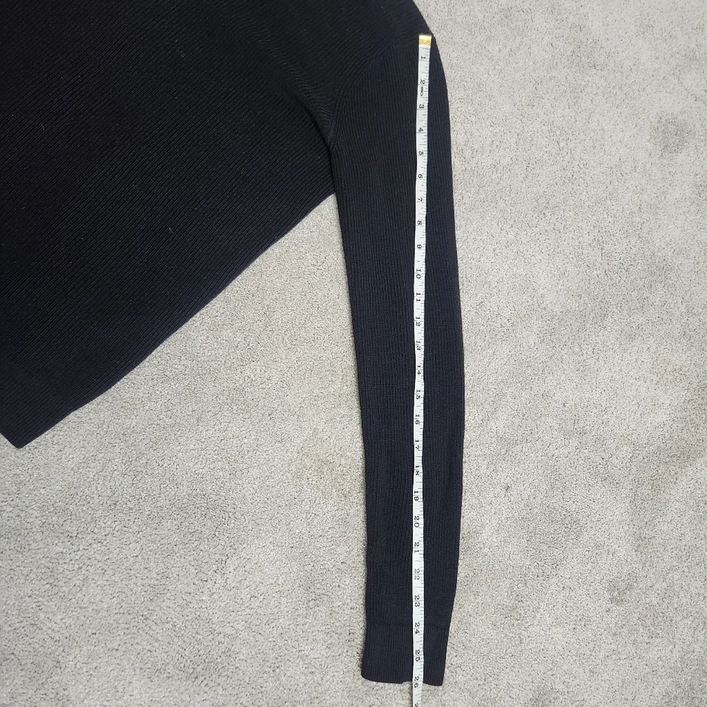 Aritzia 100% Wool Black Sweater Balletcore Open Scoop Back Size Small - Picture 8 of 14